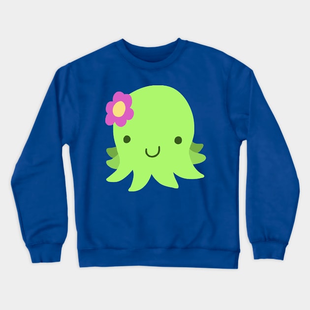 Green Flower Octopus Crewneck Sweatshirt by saradaboru